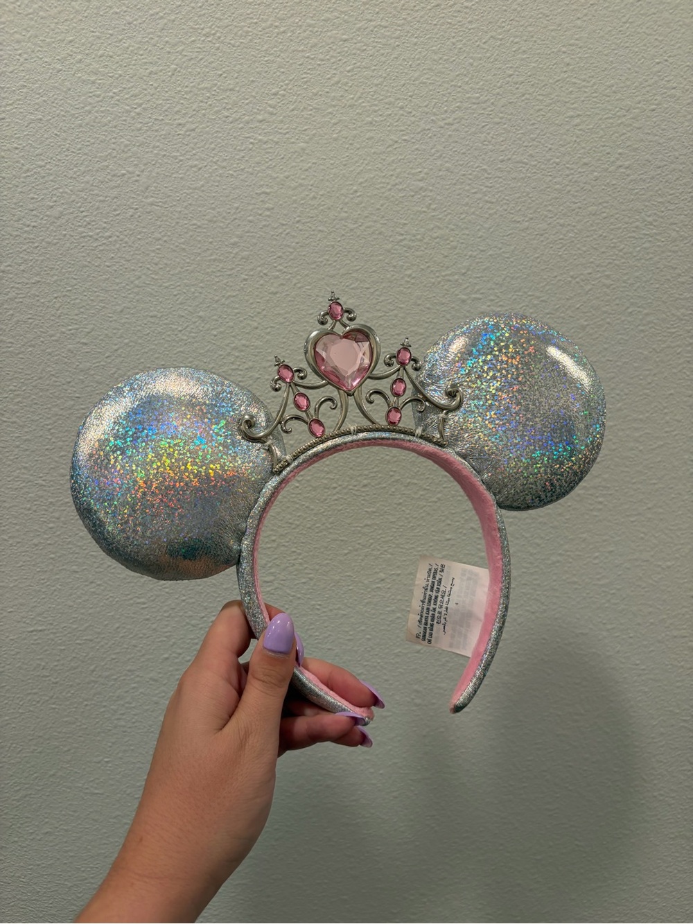 Disney Pink Princess Minnie Ear Headband with crown